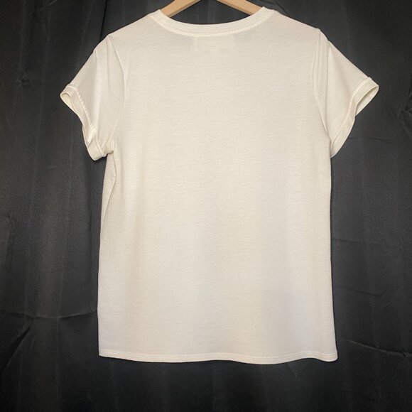 Hiatus Sun Daze Tee Shirt Womens MP Beige Rust Yellow Lavender Graphic Boho EUC - Picture 2 of 8